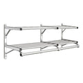 Coat Rack,2 Shelves,36 In W,Satin Alum