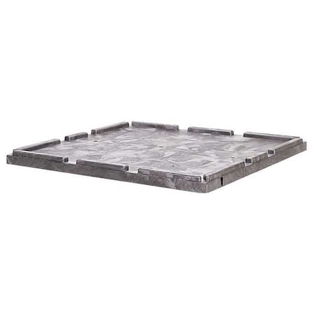 Bulk Container Cover 48 1/2 in L, 45 1/2 in W, 3 in H, Plastic, Black