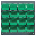 Steel Louvered Panel, 1/4 in D x 20 in H x 18 in W, Gray