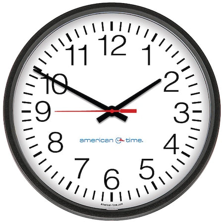 13-1/8" Contemporary Wall Clock, Black