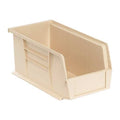Hang & Stack Storage Bin, Polypropylene, Ivory, 5 in H, 5 1/2 in W, 10 7/8 in L