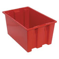 Stack & Nest Storage Container, 12.7 gal, 23-1/2 in L x 19-1/2 in W x 12 in H, Red, Polyethylene