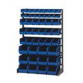 Steel Bin Rail Floor Rack, 15 in D x 54 in H x 36 in W, Red