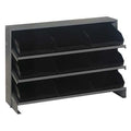 Steel Bench Pick Rack, 12 in D x 21 in H x 36 in W, 3 Shelves, Black