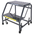 19 in H Steel Rolling Ladder, 2 Steps, 450 lb Load Capacity