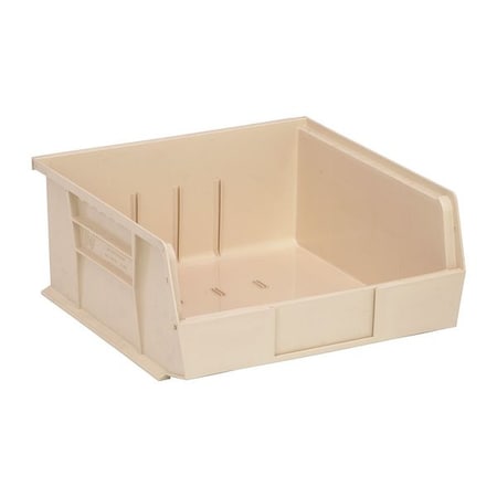 Hang & Stack Storage Bin, Polypropylene, Ivory, 5 in H, 11 in W, 10 7/8 in L