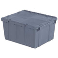 Attached Lid Container, 20.19 gal Volume Cap., 23 7/8 in L, 19 5/8 in W, 12 5/8 in H, Plastic, Gray