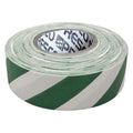 Flagging Tape, No Legend, Green/White, 1 3/16 in Wide x 300 ft Length, Vinyl, 2 mil