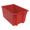 Stack & Nest Storage Container, 27.7 gal, 29-1/2 in L x 19-1/2 in W x 15 in H, Red, Polyethylene