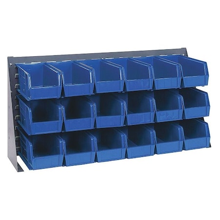 Steel Louvered Bench Rack, 1/4 in D x 20 in H x 36 in W, Gray