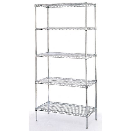 Stackable Ledge, D x 48"W x 4"H, Chrome