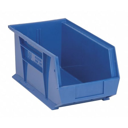 Hang & Stack Storage Bin, Polypropylene, Blue, 7 in H, 8 1/4 in W, 14 3/4 in L
