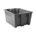 Hang & Stack Storage Bin, Plastic, Gray, 10 in H, 15 1/2 in W, 19 1/2 in L