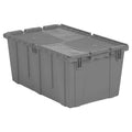 Attached Lid Container, 17.2 gal Volume Cap., 26 7/8 in L, 16 7/8 in W, 12 1/8 in H, Plastic, Gray