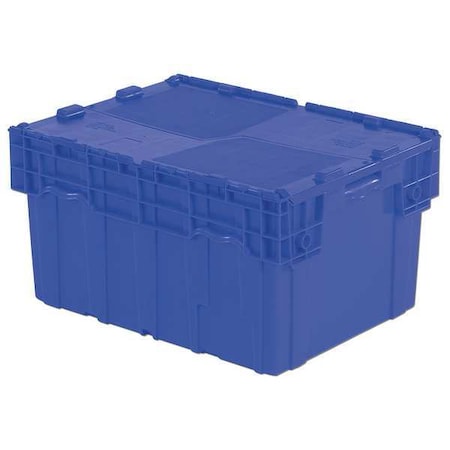 Attached Lid Container, 29.92 gal Volume Cap., 23 7/8 in L, 19 5/8 in W, 15 1/4 in H, Plastic, Blue