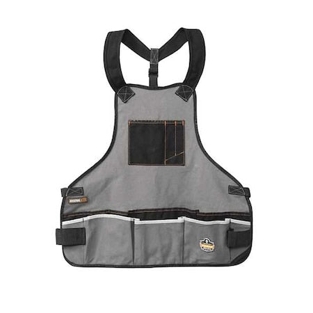 Tool Apron, Tool Apron, Gray, Cotton, 16 Pockets
