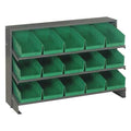 Steel Bench Pick Rack, 12 in D x 21 in H x 36 in W, 3 Shelves, Green
