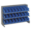 Steel Bench Pick Rack, 12 in D x 21 in H x 36 in W, 3 Shelves, Blue