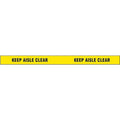 Floor Marking Tape, vinyl, Message, Black, Yellow, 2 in W., 7 mil Thickness