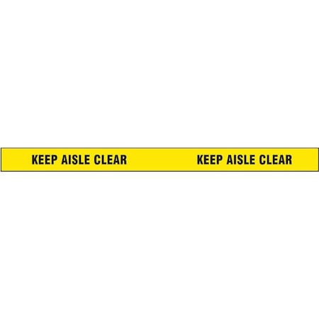 Floor Marking Tape, vinyl, Message, Black, Yellow, 2 in W., 7 mil Thickness