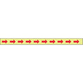 Floor Marking Tape, vinyl, No Legend, Red, Yellow, 3 in W., 10 mil Thickness