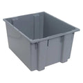 Stack & Nest Storage Container, 19.4 gal, 23-1/2 in L x 19-1/2 in W x 13 in H, Gray, Polyethylene