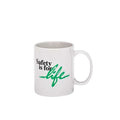Coffee Mug, Safety For Life, White, 11oz