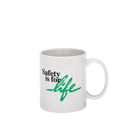 Coffee Mug, Safety For Life, White, 11oz