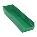 Shelf Storage Bin, Polypropylene, Green, 4 in H, 6 5/8 in W, 23 5/8 in L