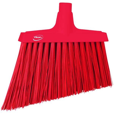 11 51/64 in Sweep Face Angle Broom, Stiff, Synthetic, Red