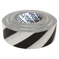 Flagging Tape, No Legend, Black/White, 1 3/16 in Wide x 300 ft Length, Vinyl, 2 mil