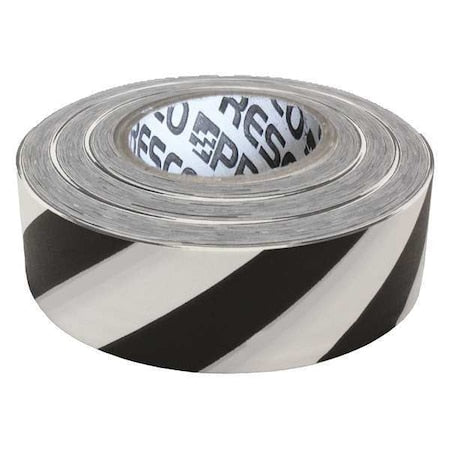 Flagging Tape, No Legend, Black/White, 1 3/16 in Wide x 300 ft Length, Vinyl, 2 mil