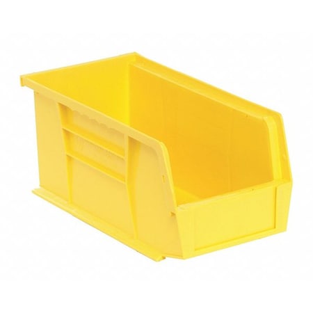 Hang & Stack Storage Bin, Polypropylene, Yellow, 5 in H, 5 1/2 in W, 10 7/8 in L