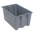 Stack & Nest Storage Container, 12.7 gal, 23-1/2 in L x 15-1/2 in W x 12 in H, Gray, Polyethylene