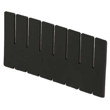 Plastic Divider, Black, 9 5/8 in L, 5 in H