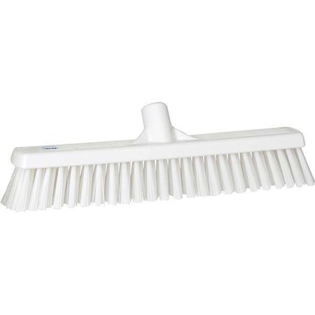 16 in Sweep Face Broom Head, Soft/Stiff Combination, Synthetic, White