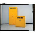 Shelving Storage Cabinet, 42 in H, 36 in W, Swing, Keyed, Yellow, 2 Shelves, 0 Drawers