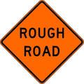 Rough Road Traffic Sign, 30 in Height, 30 in Width, Aluminum, Diamond, English