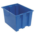Stack & Nest Storage Container, 12.7 gal, 19-1/2 in L x 15-1/2 in W x 13 in H, Blue, Polypropylene