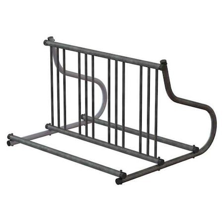 Bike Rack, 2-Sided, 8-Bike, 48 in., Silver