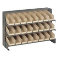 Steel Bench Pick Rack, 12 in D x 21 in H x 36 in W, 3 Shelves, Ivory