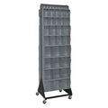 Steel And High Impact Polystyrene Mobile Double Sided Tip Out Bin Rack, 23 5/8 in W x 75 in H x