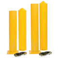 Bollard, 5", Carbon Steel, Yellow