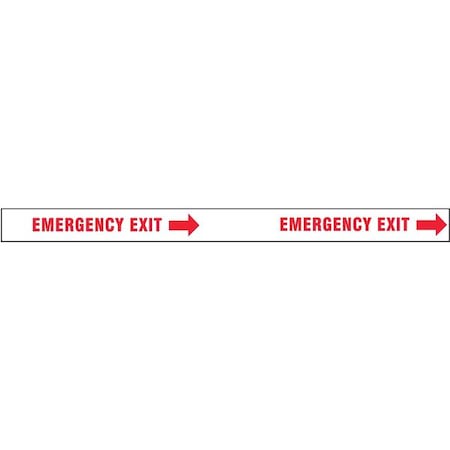 Floor Marking Tape, vinyl, Message, Red, White, 2 in W., 7 mil Thickness