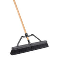 24 in Sweep Face Push Broom, Black