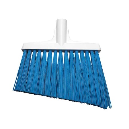 11 51/64 in Sweep Face Angle Broom, Stiff, Synthetic, Blue