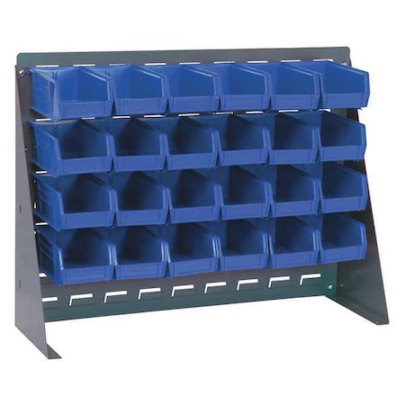 Steel Louvered Bench Rack, 1/4 in D x 21 in H x 27 in W, Gray