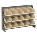 Steel Bench Pick Rack, 12 in D x 21 in H x 36 in W, 3 Shelves, Ivory