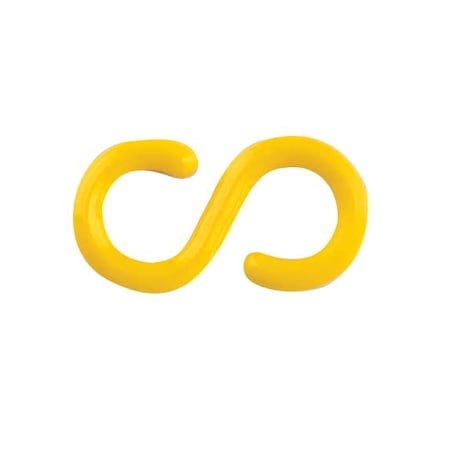 S-Hook for Plastic Chain Barrier, Yellow, 2 3/10 in Length, Gloss