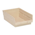Shelf Storage Bin, Polypropylene, Ivory, 4 in H, 8 3/8 in W, 11 5/8 in L